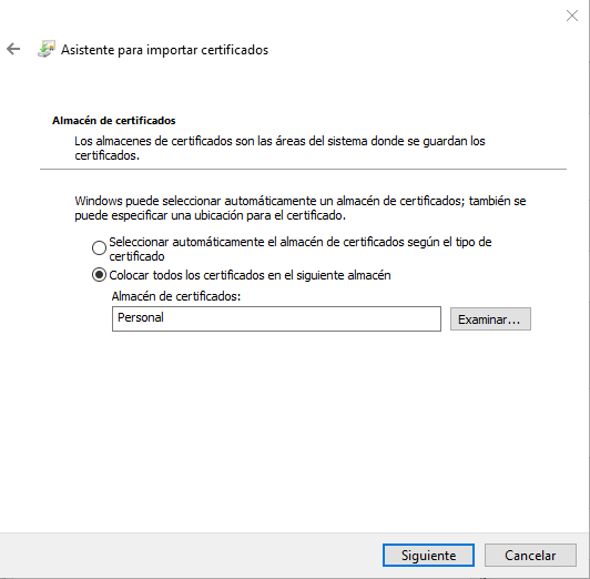 cert18 Paso 4 Importar certificado