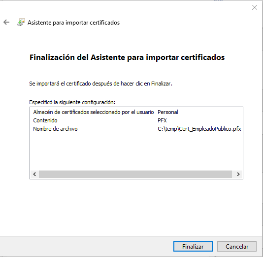 cert19 Paso 5 Importar certificado