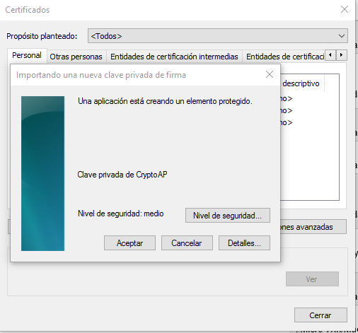 cert20 Paso 7 Importar certificado