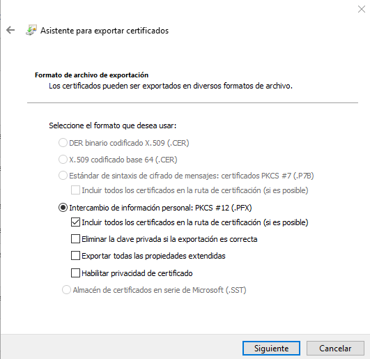 cert5 Paso 5 Exportación