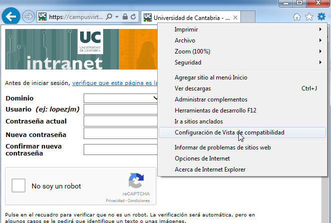 configuración