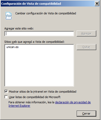 configuración