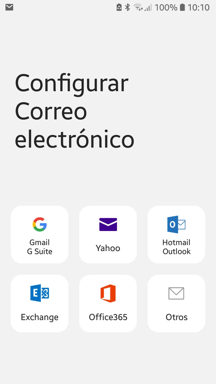 Selección de cuenta tipo Exchange en Android