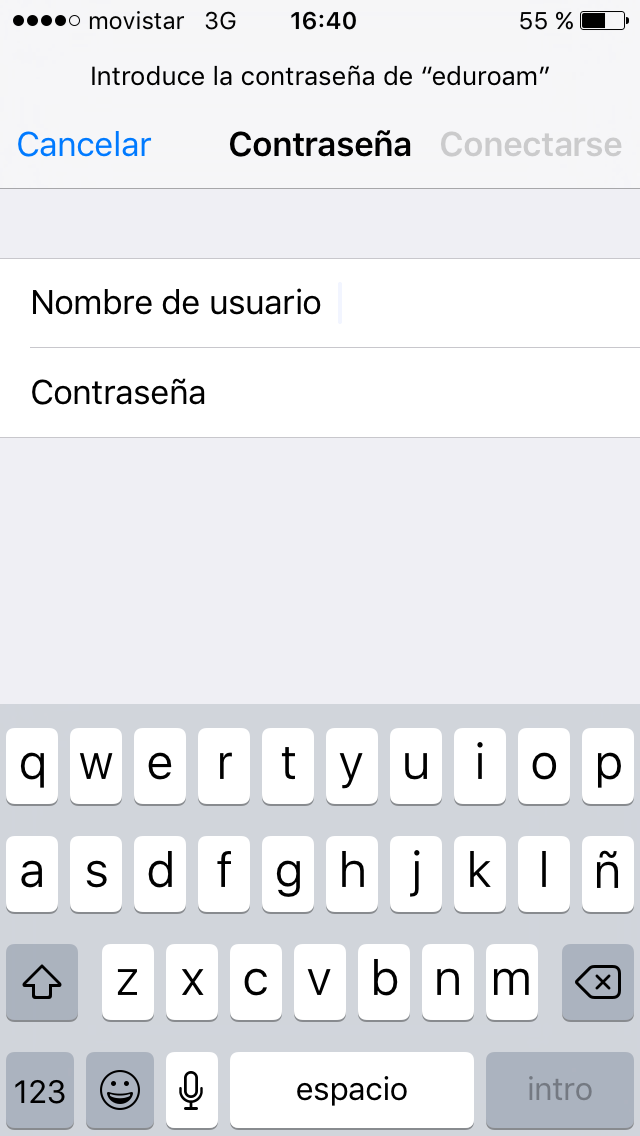 eduroam en iOS 4