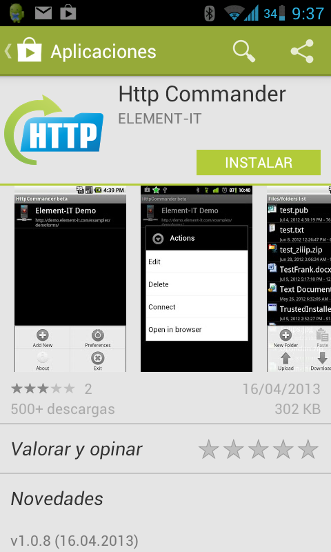HTTPCommander en Android 1