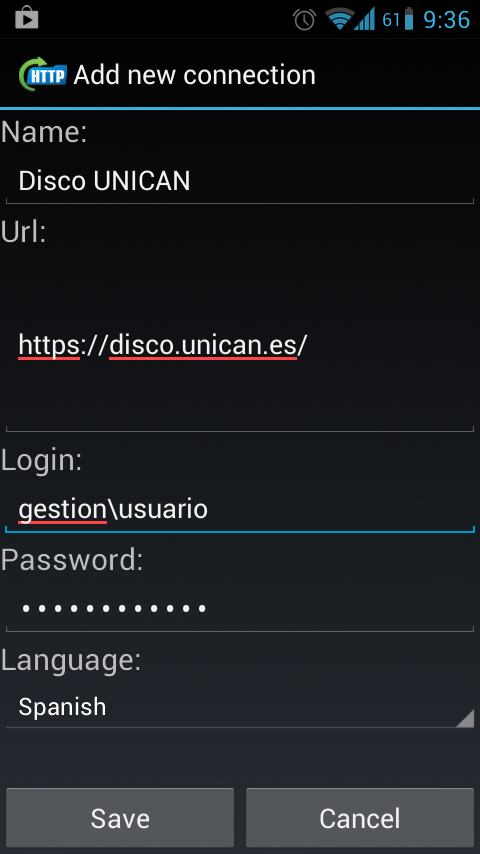 HTTPCommander en Android 2