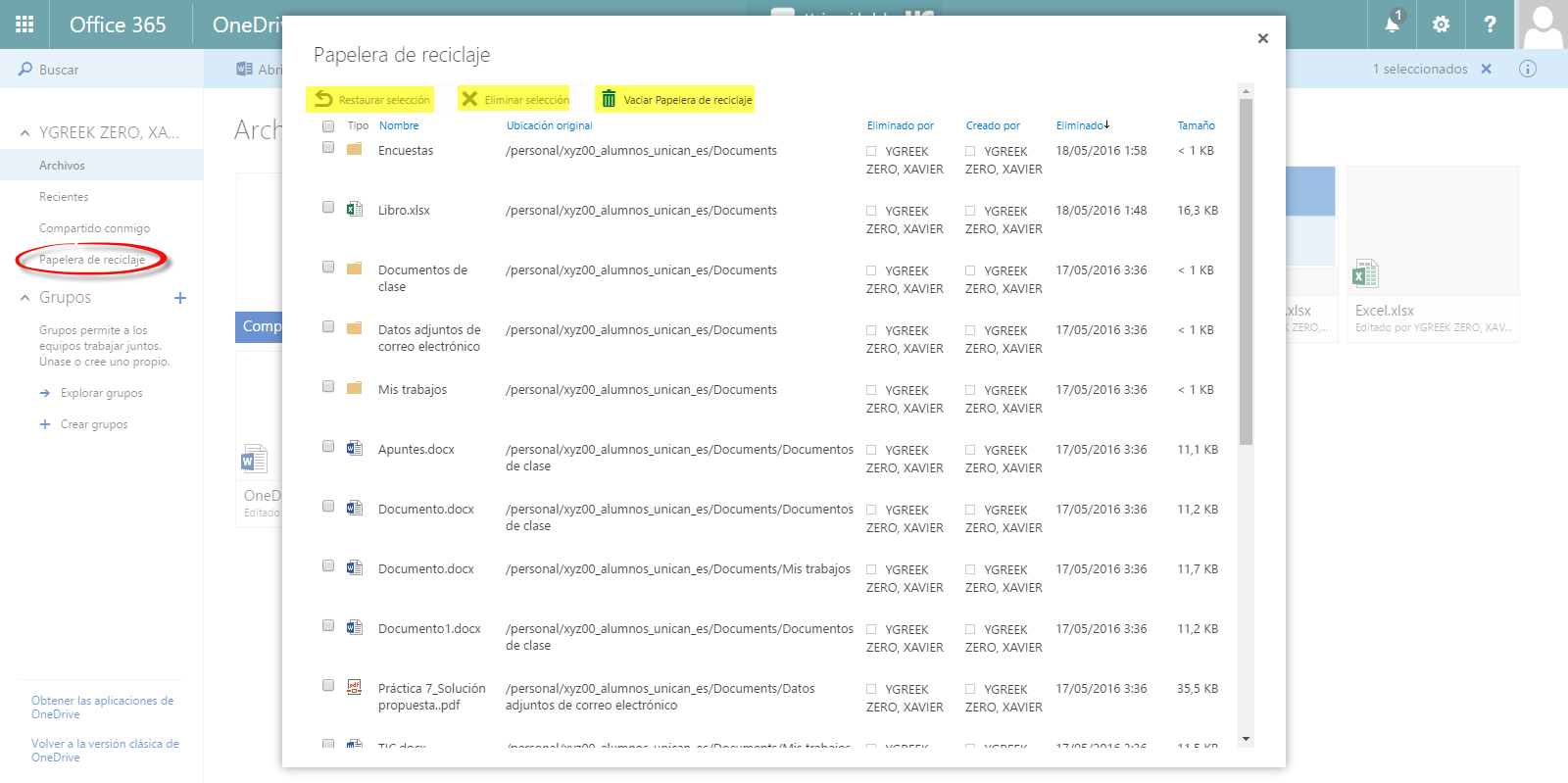 Gestión de archivos en Onedrive 11