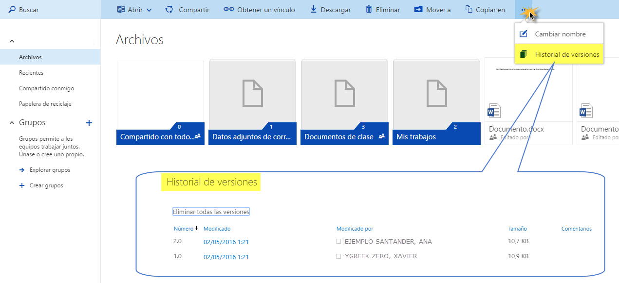 Gestión de archivos en Onedrive 13