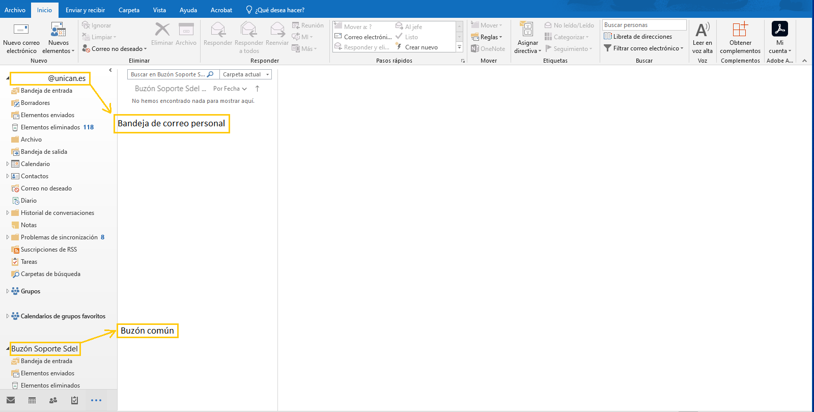 Añadir buzón común en Outlook - Paso 4