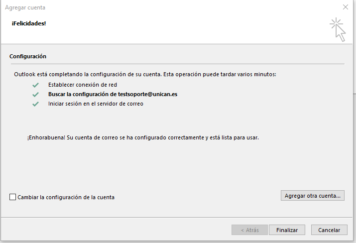 Agregar cuenta en Outlook - Paso 6