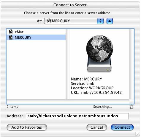 Acceso a ficheros personales desde MAC 1
