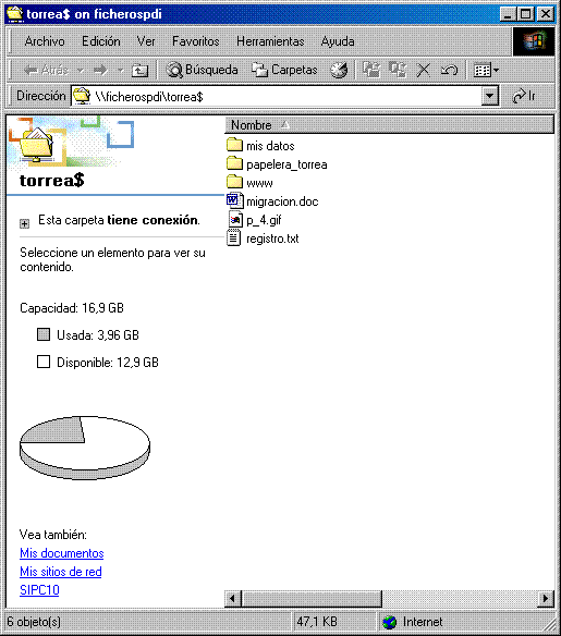 Acceso a carpeta personal windows 3