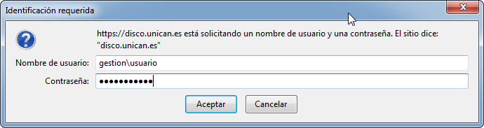 Login en Firefox