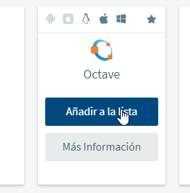 Botón para añadir una aplicación a una lista